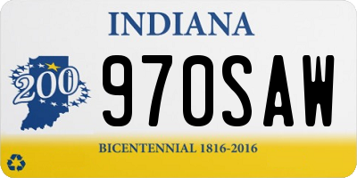 IN license plate 970SAW