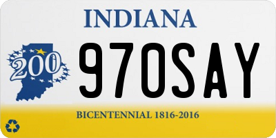 IN license plate 970SAY
