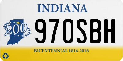 IN license plate 970SBH