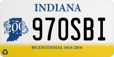 IN license plate 970SBI