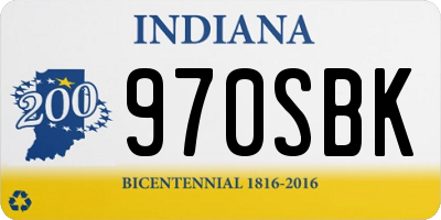 IN license plate 970SBK