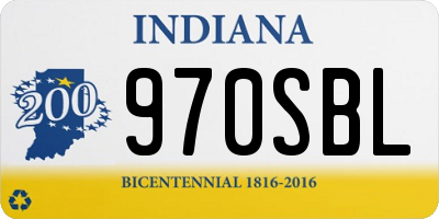 IN license plate 970SBL