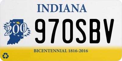IN license plate 970SBV