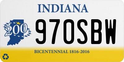 IN license plate 970SBW