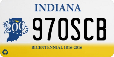 IN license plate 970SCB