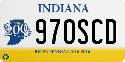 IN license plate 970SCD