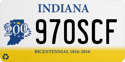 IN license plate 970SCF