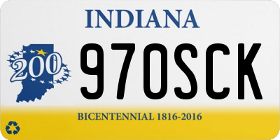 IN license plate 970SCK