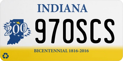IN license plate 970SCS