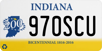 IN license plate 970SCU