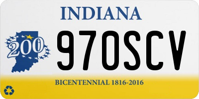 IN license plate 970SCV