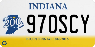 IN license plate 970SCY