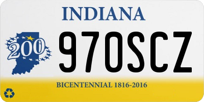 IN license plate 970SCZ
