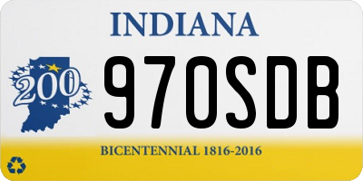 IN license plate 970SDB