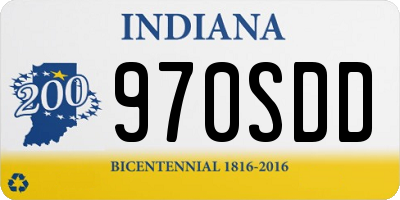 IN license plate 970SDD