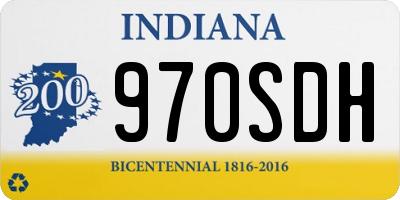 IN license plate 970SDH