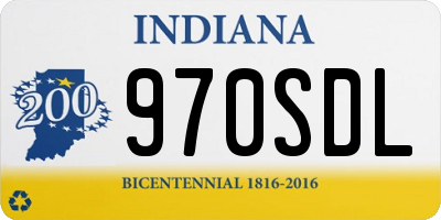 IN license plate 970SDL