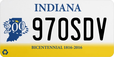 IN license plate 970SDV