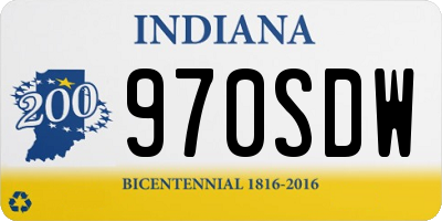 IN license plate 970SDW