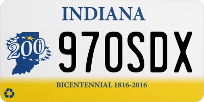 IN license plate 970SDX