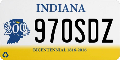 IN license plate 970SDZ
