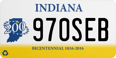 IN license plate 970SEB