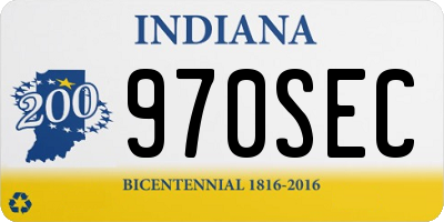 IN license plate 970SEC