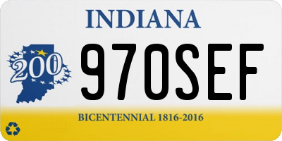IN license plate 970SEF