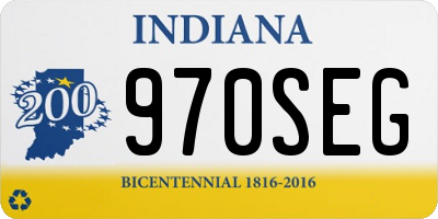 IN license plate 970SEG