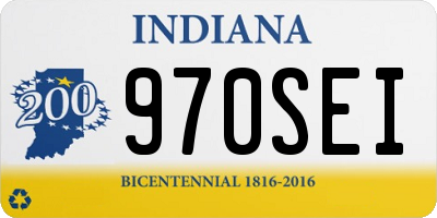 IN license plate 970SEI