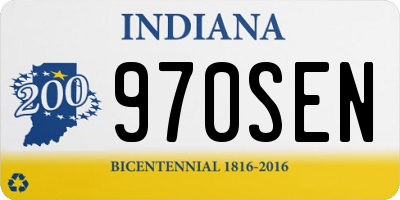 IN license plate 970SEN