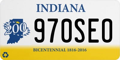 IN license plate 970SEO