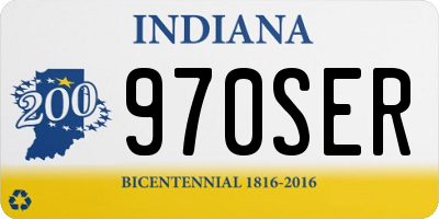 IN license plate 970SER