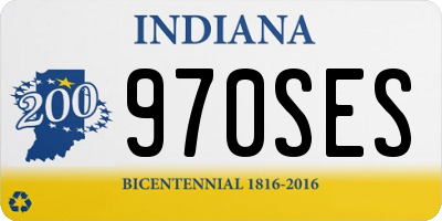 IN license plate 970SES