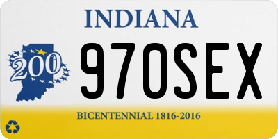 IN license plate 970SEX