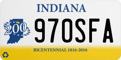IN license plate 970SFA