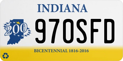 IN license plate 970SFD