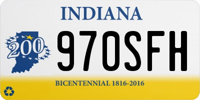 IN license plate 970SFH