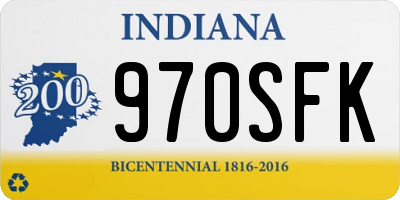 IN license plate 970SFK