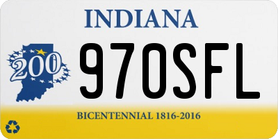 IN license plate 970SFL