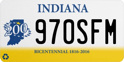 IN license plate 970SFM