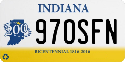 IN license plate 970SFN