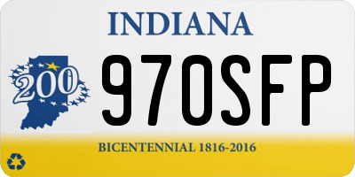 IN license plate 970SFP