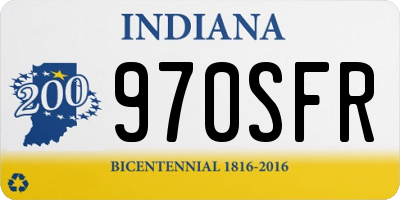 IN license plate 970SFR