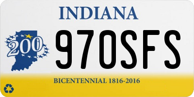 IN license plate 970SFS