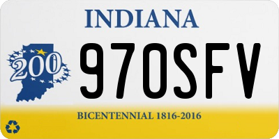 IN license plate 970SFV
