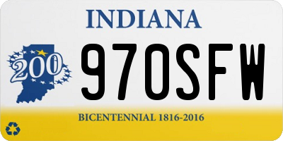 IN license plate 970SFW