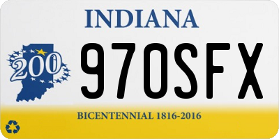 IN license plate 970SFX