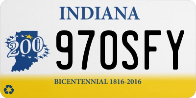 IN license plate 970SFY