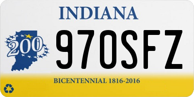 IN license plate 970SFZ